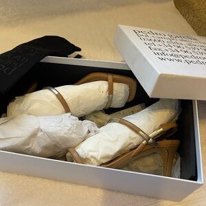 Pedro Garcia strappy healed sandals. Size 37 1/2. Tan/Brown